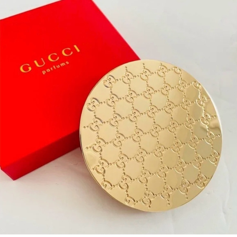 Gucci Gold Embossed Compact Mirror